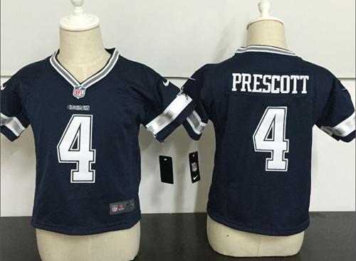 Toddler Nike Cowboys #4 Dak Prescott Navy Blue Team Color Stitched NFL Elite Jersey