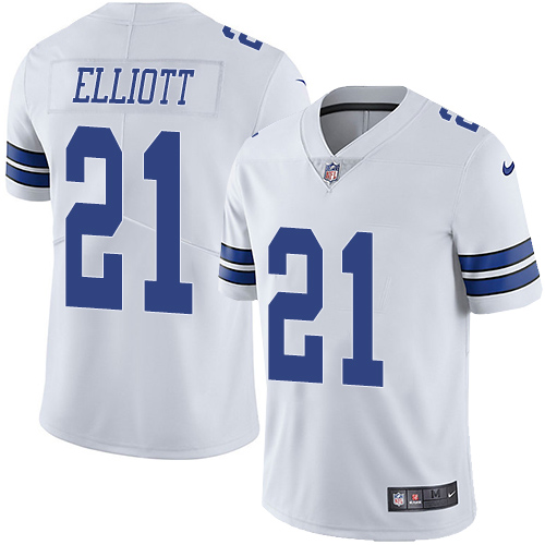 Nike Cowboys #21 Ezekiel Elliott White Youth Stitched NFL Vapor Untouchable Limited Jersey