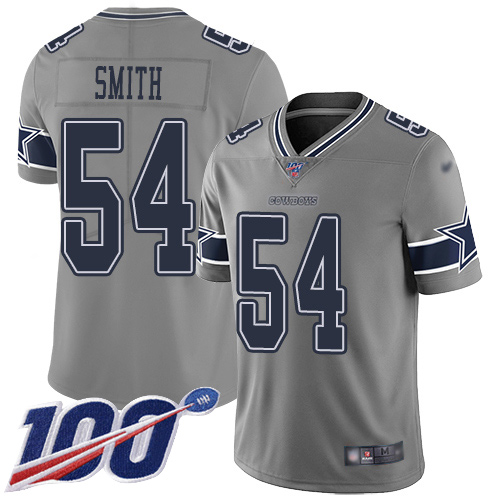 Nike Cowboys #54 Jaylon Smith Gray Youth Stitched NFL Limited Inverted Legend 100th Season Jersey