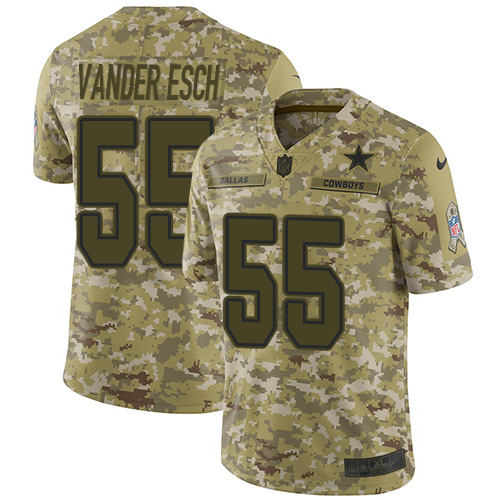 Nike Cowboys #55 Leighton Vander Esch Camo Youth Stitched NFL Limited 2018 Salute to Service Jersey