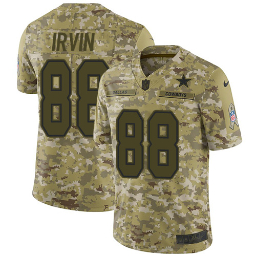 Nike Cowboys #88 Michael Irvin Camo Youth Stitched NFL Limited 2018 Salute to Service Jersey