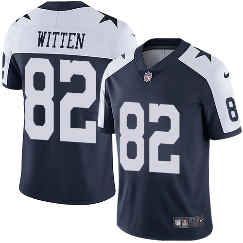Nike Cowboys #82 Jason Witten Navy Blue Thanksgiving Youth Stitched NFL Vapor Untouchable Limited Throwback Jersey