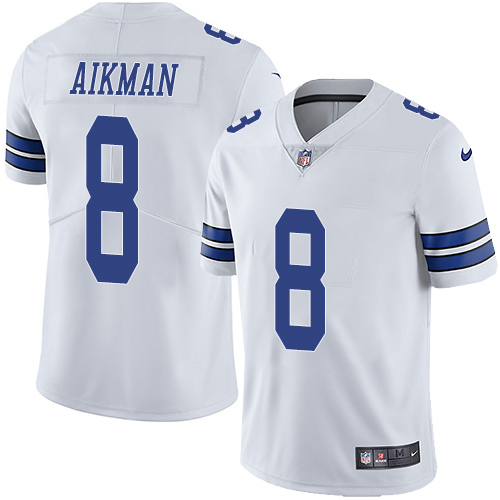Nike Cowboys #8 Troy Aikman White Youth Stitched NFL Vapor Untouchable Limited Jersey