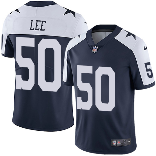 Nike Cowboys #50 Sean Lee Navy Blue Thanksgiving Youth Stitched NFL Vapor Untouchable Limited Throwback Jersey