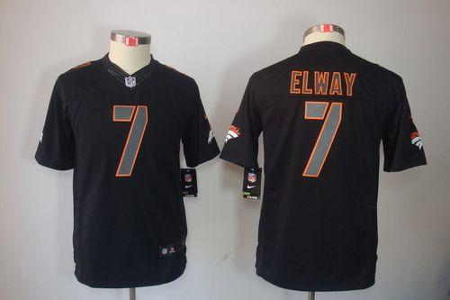 Nike Broncos #7 John Elway Black Impact Youth Stitched NFL Limited Jersey