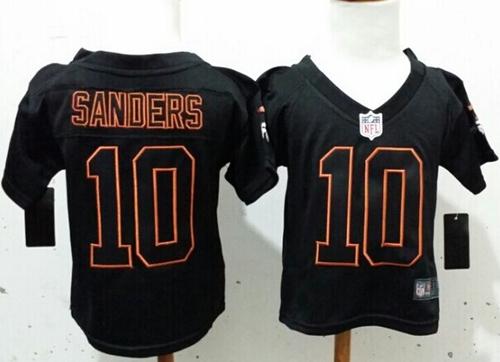 Toddler Nike Broncos #10 Emmanuel Sanders Lights Out Black Stitched NFL Elite Jersey