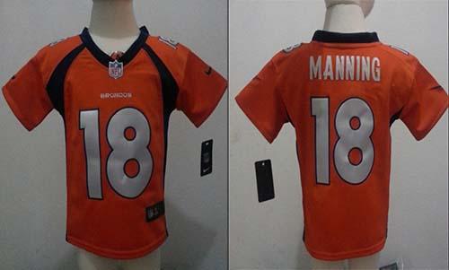 Toddler Nike Broncos #18 Peyton Manning Orange Team Color Stitched NFL Elite Jersey