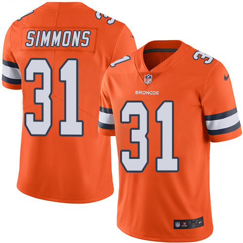 Nike Broncos #31 Justin Simmons Orange Youth Stitched NFL Limited Rush Jersey
