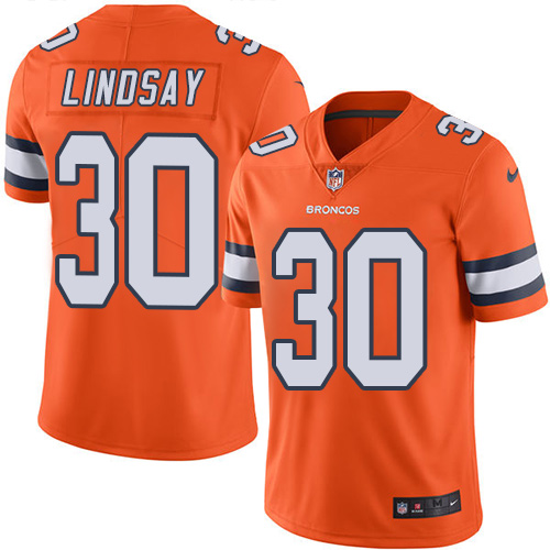 Nike Broncos #30 Phillip Lindsay Orange Youth Stitched NFL Limited Rush Jersey