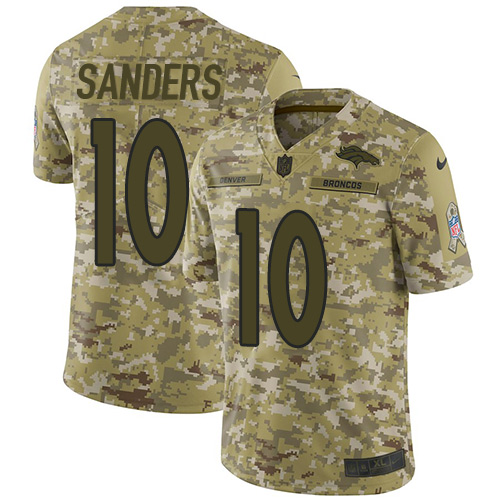 Nike Broncos #10 Emmanuel Sanders Camo Youth Stitched NFL Limited 2018 Salute to Service Jersey
