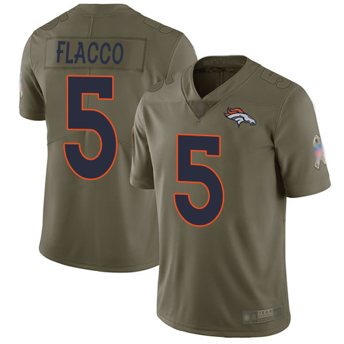 Nike Broncos #5 Joe Flacco Olive Youth Stitched NFL Limited 2017 Salute to Service Jersey