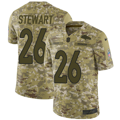 Nike Broncos #26 Darian Stewart Camo Youth Stitched NFL Limited 2018 Salute to Service Jersey