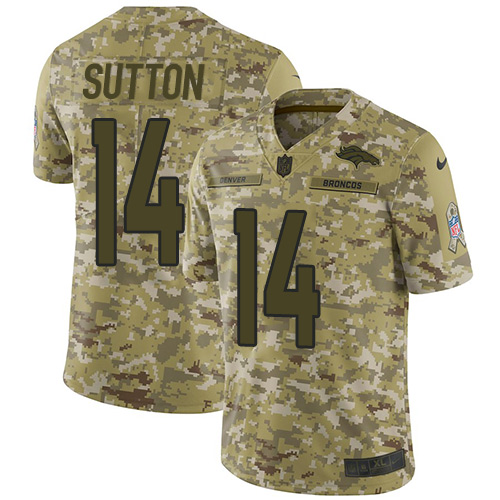 Nike Broncos #14 Courtland Sutton Camo Youth Stitched NFL Limited 2018 Salute to Service Jersey
