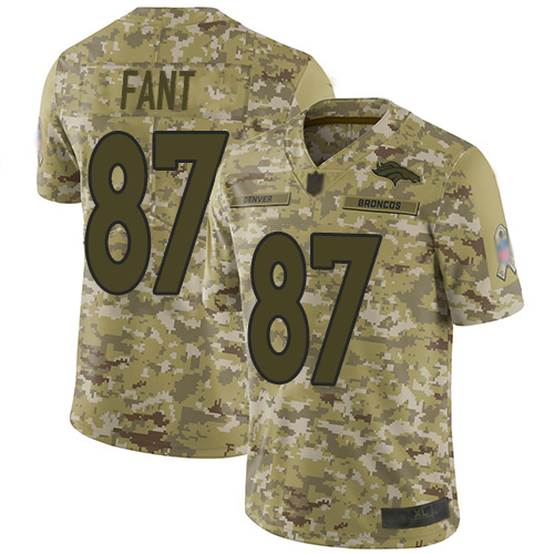 Nike Broncos #87 Noah Fant Camo Youth Stitched NFL Limited 2018 Salute to Service Jersey