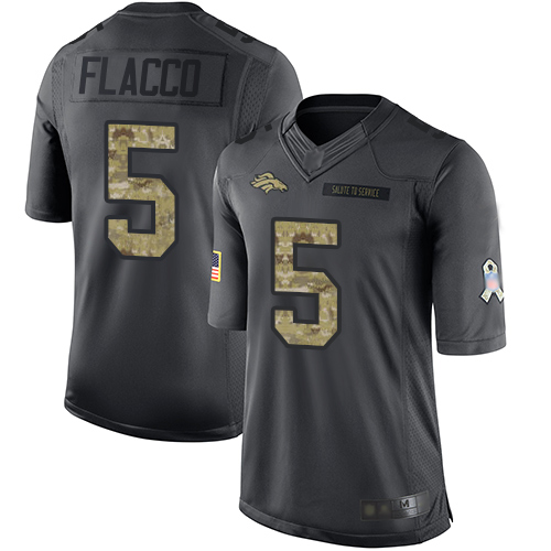 Nike Broncos #5 Joe Flacco Black Youth Stitched NFL Limited 2016 Salute to Service Jersey