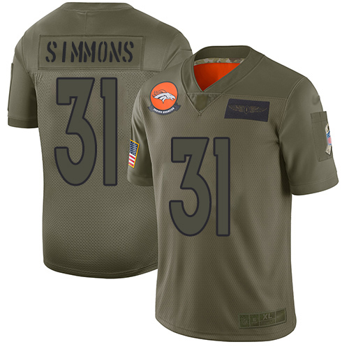 Nike Broncos #31 Justin Simmons Camo Youth Stitched NFL Limited 2019 Salute to Service Jersey