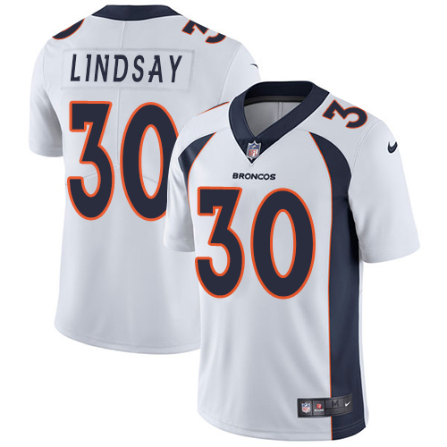 Nike Broncos #30 Phillip Lindsay White Youth Stitched NFL Vapor Untouchable Limited Jersey