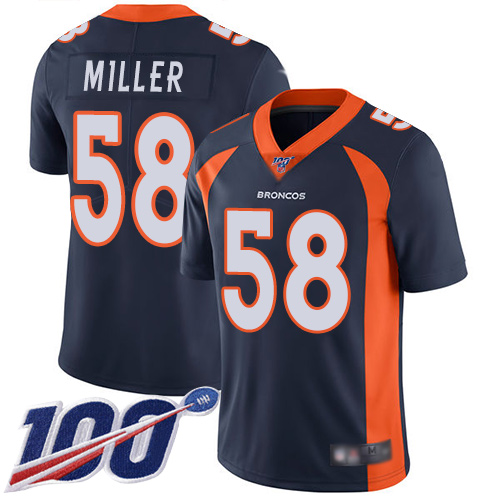 Nike Broncos #58 Von Miller Blue Alternate Youth Stitched NFL 100th Season Vapor Limited Jersey