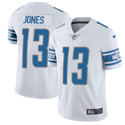 Nike Lions #13 T.J. Jones White Youth Stitched NFL Vapor Untouchable Limited Jersey