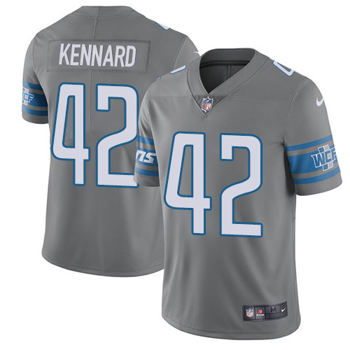 Nike Lions #42 Devon Kennard Gray Youth Stitched NFL Limited Rush Jersey