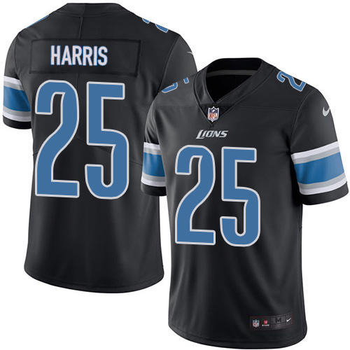 Nike Lions #25 Will Harris Black Youth Stitched NFL Limited Rush Jersey