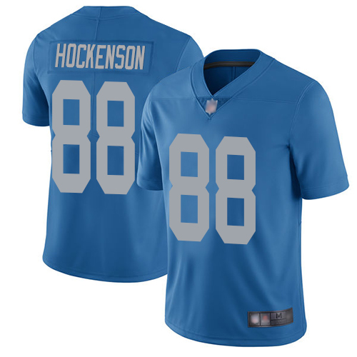 Nike Lions #88 T.J. Hockenson Blue Throwback Youth Stitched NFL Vapor Untouchable Limited Jersey