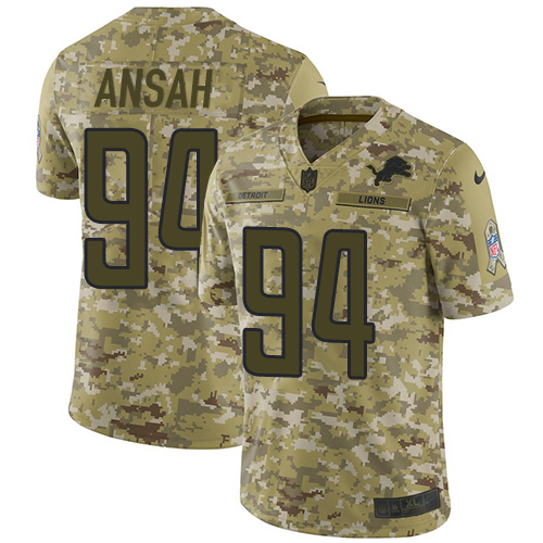 Nike Lions #94 Ziggy Ansah Camo Youth Stitched NFL Limited 2018 Salute to Service Jersey