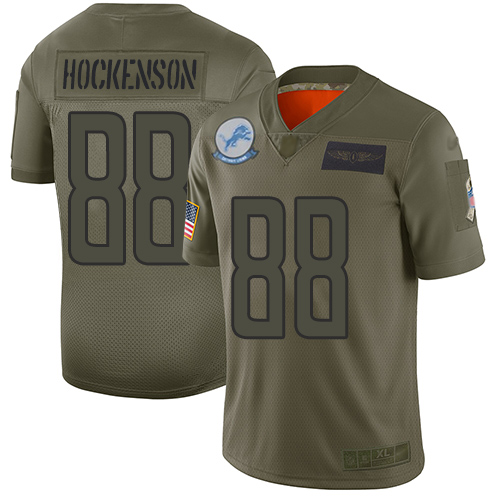 Nike Lions #88 T.J. Hockenson Camo Youth Stitched NFL Limited 2019 Salute to Service Jersey
