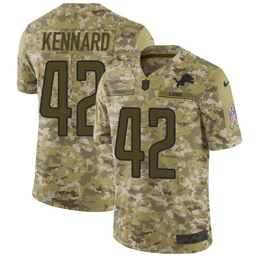 Nike Lions #42 Devon Kennard Camo Youth Stitched NFL Limited 2018 Salute to Service Jersey