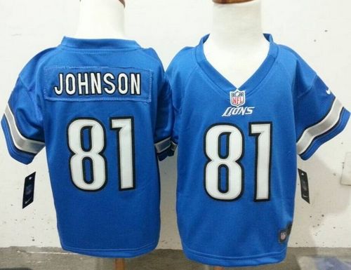 Toddler Nike Lions #81 Calvin Johnson Blue Team Color Stitched NFL Elite Jersey