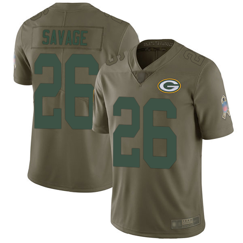 Nike Packers #26 Darnell Savage Olive Youth Stitched NFL Limited 2017 Salute to Service Jersey