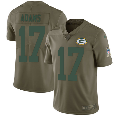 Nike Packers #17 Davante Adams Olive Youth Stitched NFL Limited 2017 Salute to Service Jersey