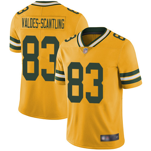 Nike Packers #83 Marquez Valdes-Scantling Yellow Youth Stitched NFL Limited Rush Jersey