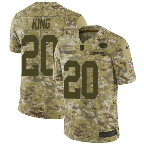 Nike Packers #20 Kevin King Camo Youth Stitched NFL Limited 2018 Salute to Service Jersey