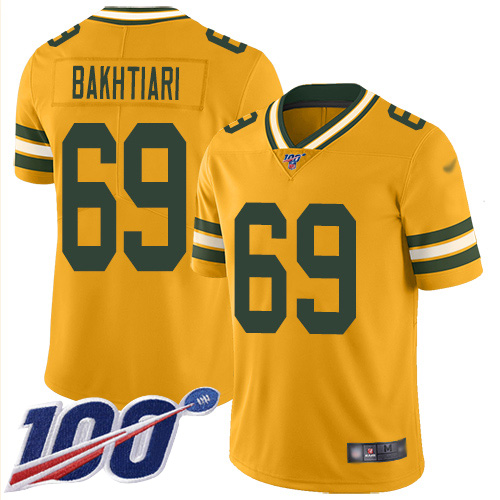 Nike Packers #69 David Bakhtiari Gold Youth Stitched NFL Limited Inverted Legend 100th Season Jersey
