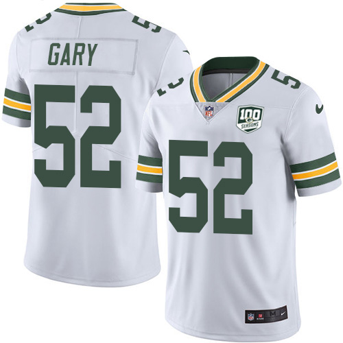 Nike Packers #52 Rashan Gary White Youth 100th Season Stitched NFL Vapor Untouchable Limited Jersey