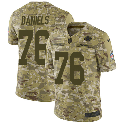 Nike Packers #76 Mike Daniels Camo Youth Stitched NFL Limited 2018 Salute to Service Jersey