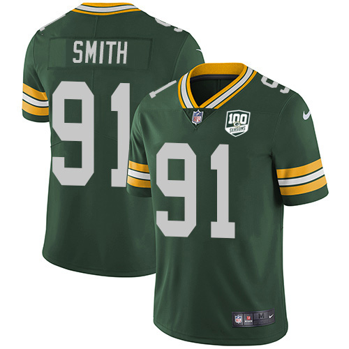 Nike Packers #91 Preston Smith Green Team Color Youth 100th Season Stitched NFL Vapor Untouchable Limited Jersey