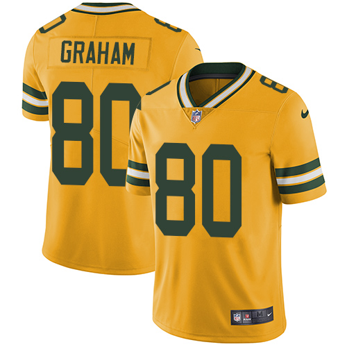Nike Packers #80 Jimmy Graham Yellow Youth Stitched NFL Limited Rush Jersey