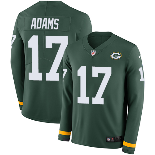 Nike Packers #17 Davante Adams Green Team Color Youth Stitched NFL Limited Therma Long Sleeve Jersey