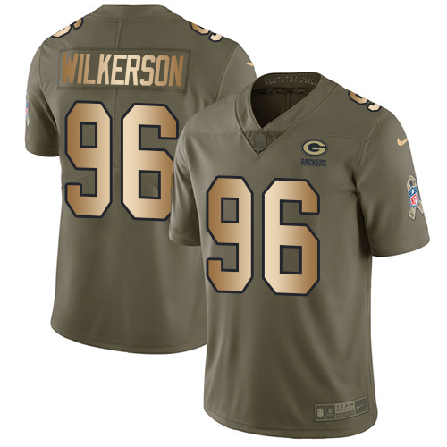 Nike Packers #96 Muhammad Wilkerson Olive/Gold Youth Stitched NFL Limited 2017 Salute to Service Jersey