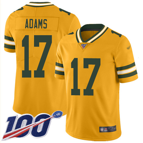 Nike Packers #17 Davante Adams Gold Youth Stitched NFL Limited Inverted Legend 100th Season Jersey