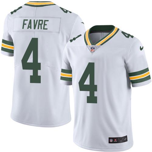Nike Packers #4 Brett Favre White Youth Stitched NFL Vapor Untouchable Limited Jersey
