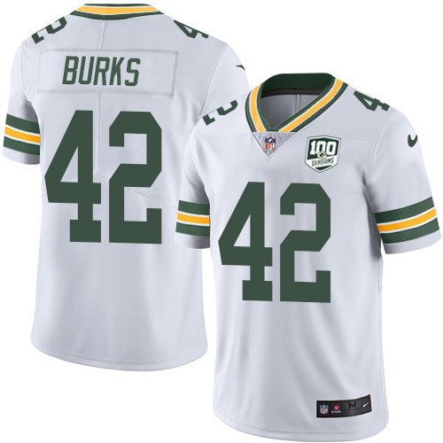 Nike Packers #42 Oren Burks White Youth 100th Season Stitched NFL Vapor Untouchable Limited Jersey