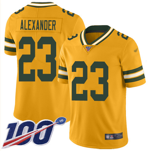 Nike Packers #23 Jaire Alexander Gold Youth Stitched NFL Limited Inverted Legend 100th Season Jersey