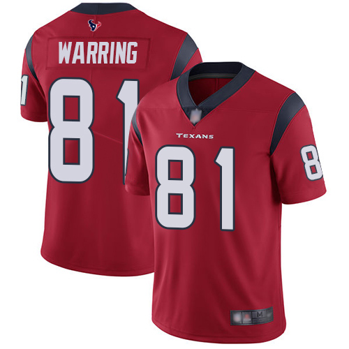 Nike Texans #81 Kahale Warring Red Alternate Youth Stitched NFL Vapor Untouchable Limited Jersey