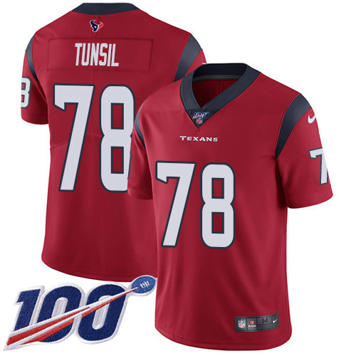 Nike Texans #78 Laremy Tunsil Red Alternate Youth Stitched NFL 100th Season Vapor Untouchable Limited Jersey
