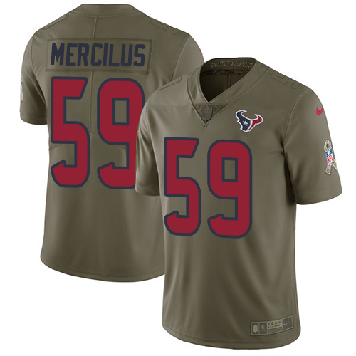Nike Texans #59 Whitney Mercilus Olive Youth Stitched NFL Limited 2017 Salute to Service Jersey