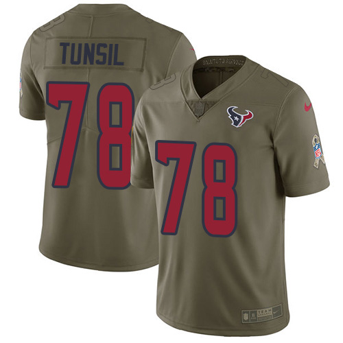 Nike Texans #78 Laremy Tunsil Olive Youth Stitched NFL Limited 2017 Salute To Service Jersey
