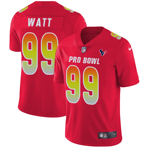 Nike Texans #99 J.J. Watt Red Youth Stitched NFL Limited AFC 2019 Pro Bowl Jersey